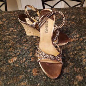 Michael Kors sandals - bronze metallic - size 7